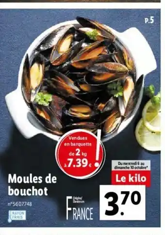 Lidl Moules De Bouchot offre