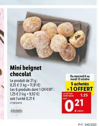 Lidl Minii Beignet Chocolat offre