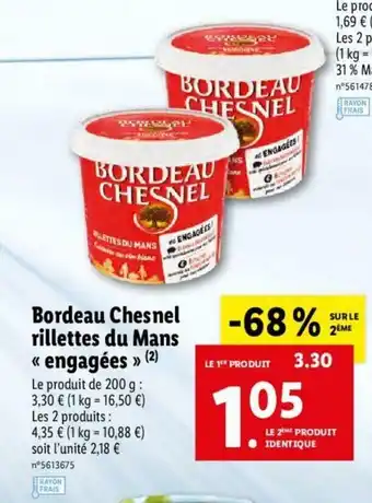 Lidl Bordeau Chesnel Rillettes Du Mans Engagées offre