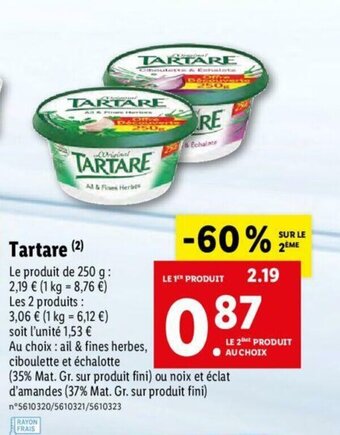 Lidl Tartare offre