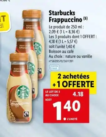Lidl Starbucks Frappucino offre