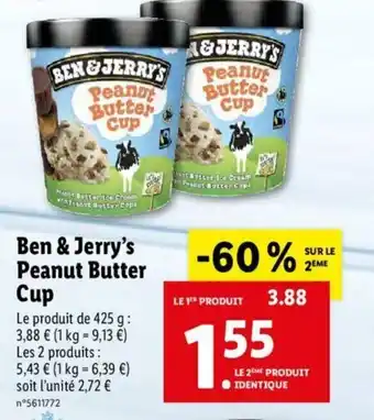 Lidl Ben & Jerry's Peanut Butter Cup offre