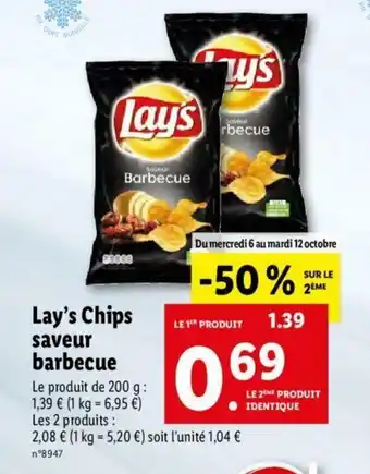 Lidl Lay's Chips Saveur Barbecue offre