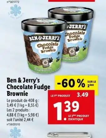 Lidl Ben & Jerry's Chocolate Fudge Brownie offre
