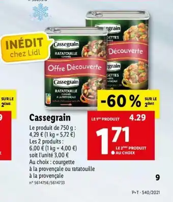 Lidl Cassegrain offre