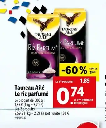 Lidl Taureau Ailé Le Riz Parfumé offre