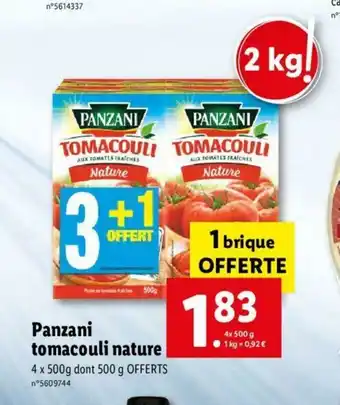 Lidl Panzani Tomacouli Nature offre