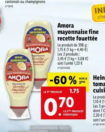 Lidl Amora Mayonnaise Fine Recette Fouettée offre