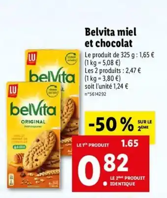 Lidl Belvita Miel Et Chocolat offre