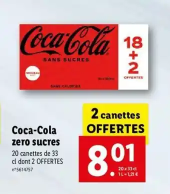 Lidl Coca-Cola Zero Sucres offre