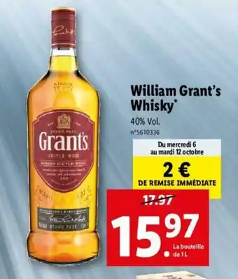 Lidl William Grant's Whisky offre