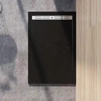 Bricomarché AICA Receveur de douche 100x80cm antidérapant noir anthracite LMR8010 offre