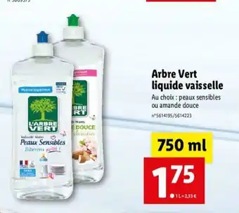 Lidl Arbre Vert Liquide Vaisselle offre