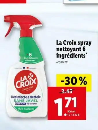 Lidl La Croix Spray Nettoyant 6 Ingrédients* offre