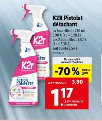 Lidl K2R Pistolet Détachant offre