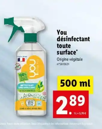 Lidl You Désinfectant Toute Surface offre