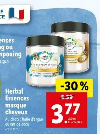 Lidl Herbal Essences Masque Cheveaux offre