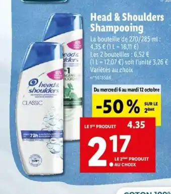 Lidl Head & Shoulders Shampooing offre