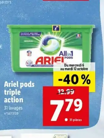Lidl Ariel Pods Triple Action offre