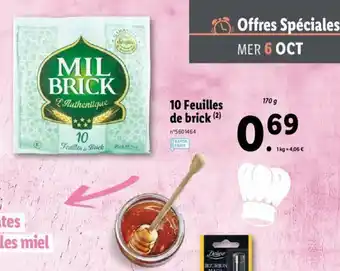 Lidl 1010 Feuilles De Brick offre