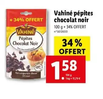 Lidl Vahiné Pépites Chocolat offre