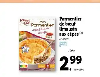 Lidl Parmentier De Boeuf Limousin Aux Cépes offre