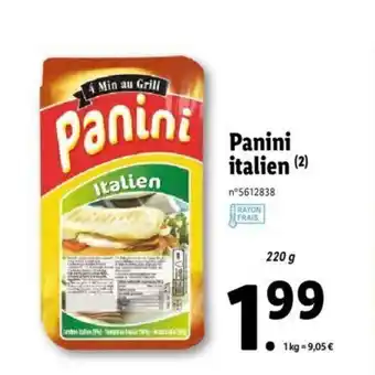 Lidl Panini Italien offre