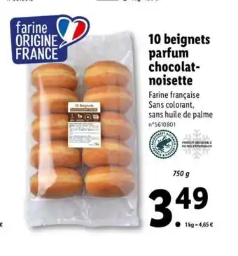 Lidl 10 Beignet Parfum Chocolat-Noisette offre