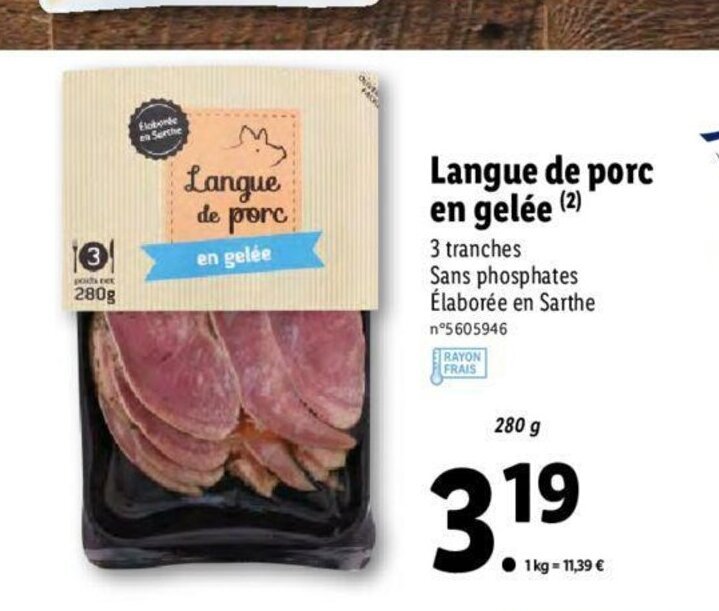 Promo Langue De Porc En Gelée