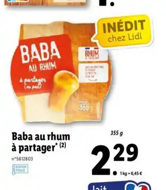 Lidl Baba Au Rhum a Partager offre