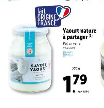 Yaourt Nature a Partager