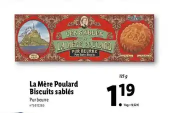 Lidl La Mére Poulard Biscuits Sablés offre