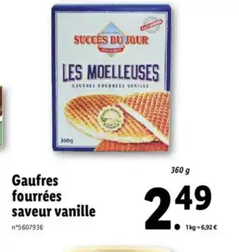 Lidl Gaufres Fourrées Saveur Vanille offre
