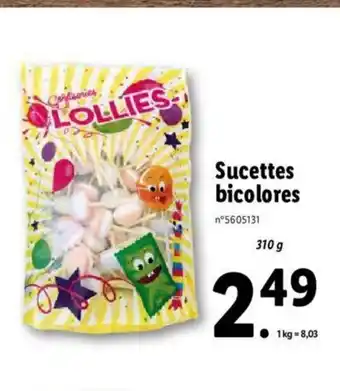 Lidl Sucettes Bicolores offre