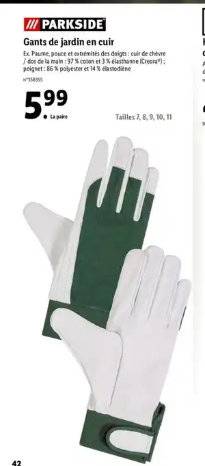 Lidl Gants De Jandin En Cuir offre