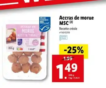 Lidl Accras De Morue MSC offre