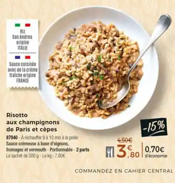 Risotto Aux Champignons De Paris Et Cépes