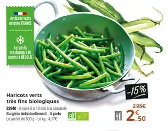 Thiriet Haricots Verts Trés Fins Biologiques offre