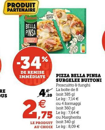 U Express Buitoni pizza bella pinsa surgelee offre