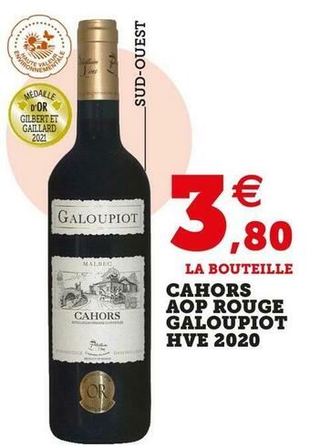 Super U Cahors aop rouge galoupiot hve 2020 offre