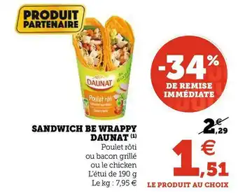 U Express Daunat sandwich be wrappy offre