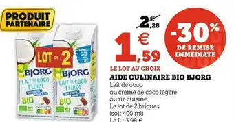 U Express Bjorg aide culinaire bio offre