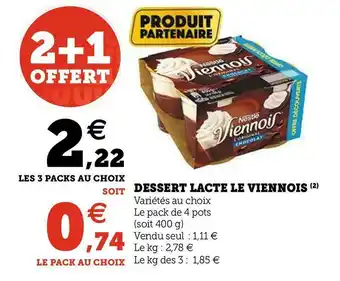 U Express Le viennois dessert lacte offre