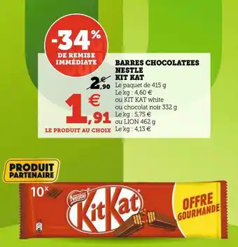 U Express Nestle barres chocolatees kit kat offre