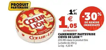 CĆur de lion camembert pasteurise