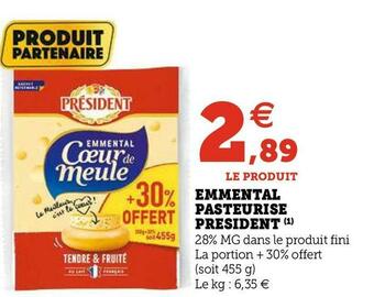 U Express Président emmental pasteurise offre