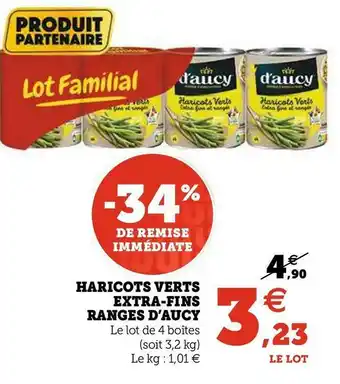 U Express D’aucy haricots verts extra-fins ranges offre
