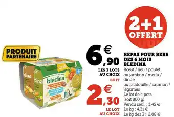 U Express Bledina repas pour bebe des 6 mois offre