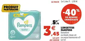 U Express Pampers lingettes offre