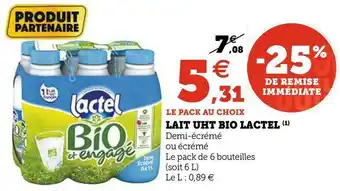U Express Lactel lait uht bio offre
